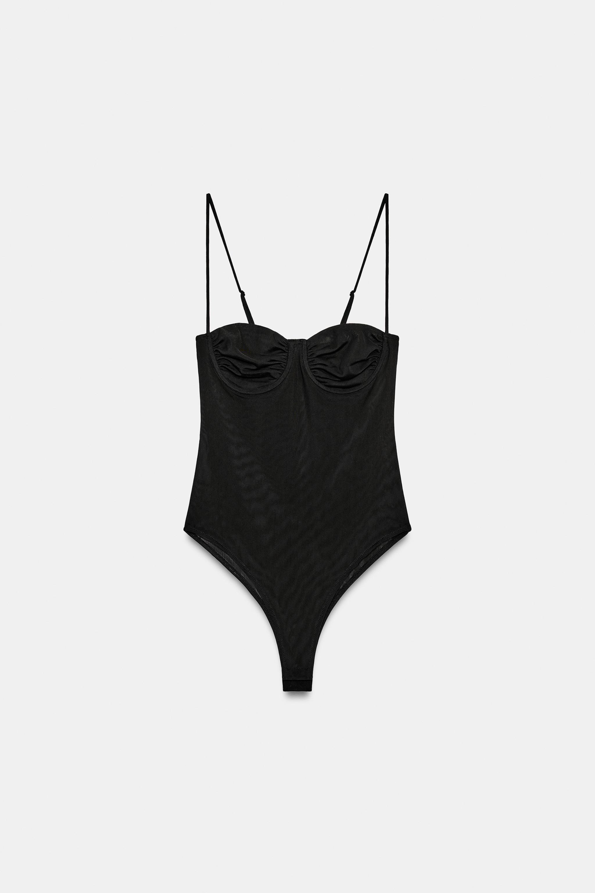RUCHED TULLE BODYSUIT